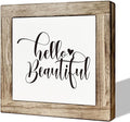 Hello Beautiful Sign, Rustic Wood Sign, Bathroom Decor Set, Wooden Box Signs for Home Decors, Modern Farmhouse Decor for Shelf Tabletop Desk, Housewarming Decors, Bathroom Box Signs B6-122