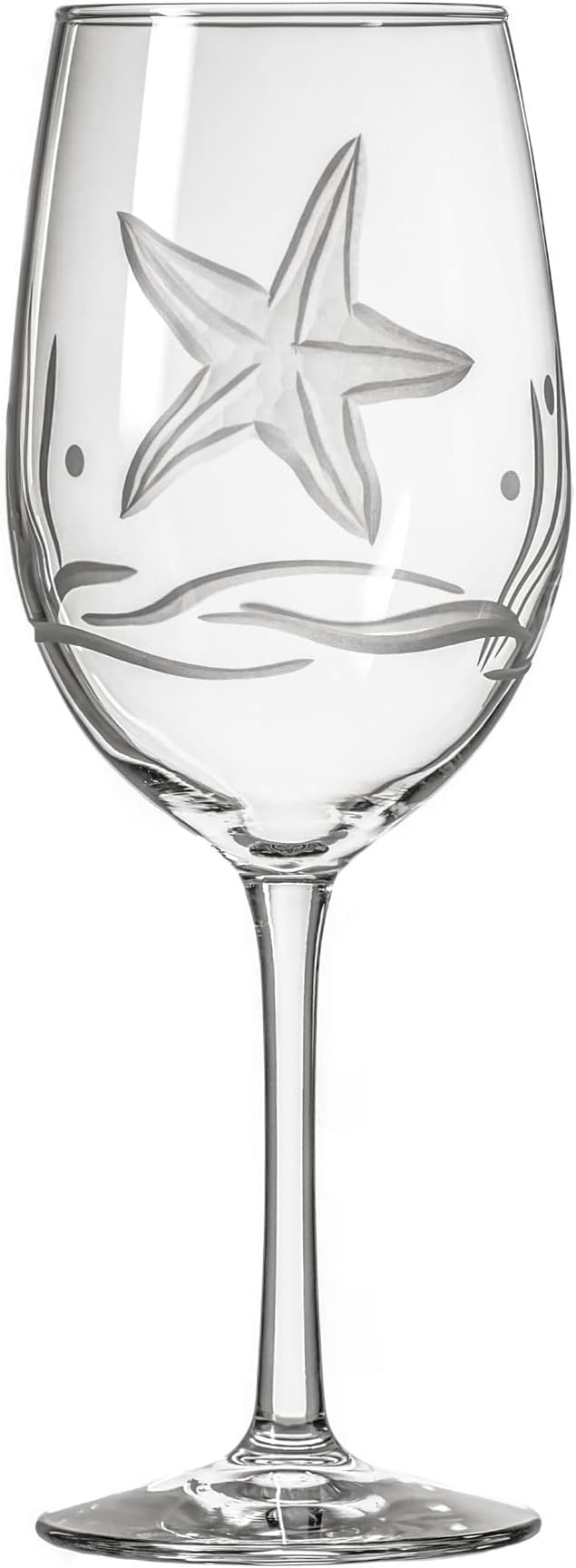 Rolf Glass Starfish All Purpose Wine Glass 18 Ounce | Set of 4 Large Wine Glasses | Lead-Free Glass | Engraved Large Wine Glasses | Made in the USA