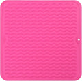 Silicone Dish Drying Mat for Multiple Usage,Easy clean,Eco-friendly,Heat-resistant Silicone Mat for Kitchen Counter or Sink,Refrigerator or Drawer liner Rose M 12 inches x 12 inches
