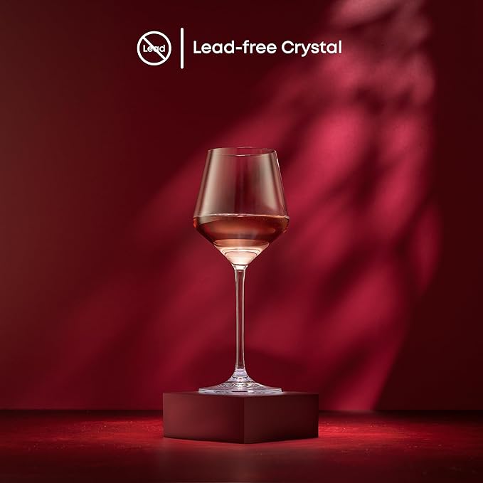 JoyJolt Layla White Wine Glasses, Set of 4 Italian Glasses, 13.5 oz Clear – Made in Europe