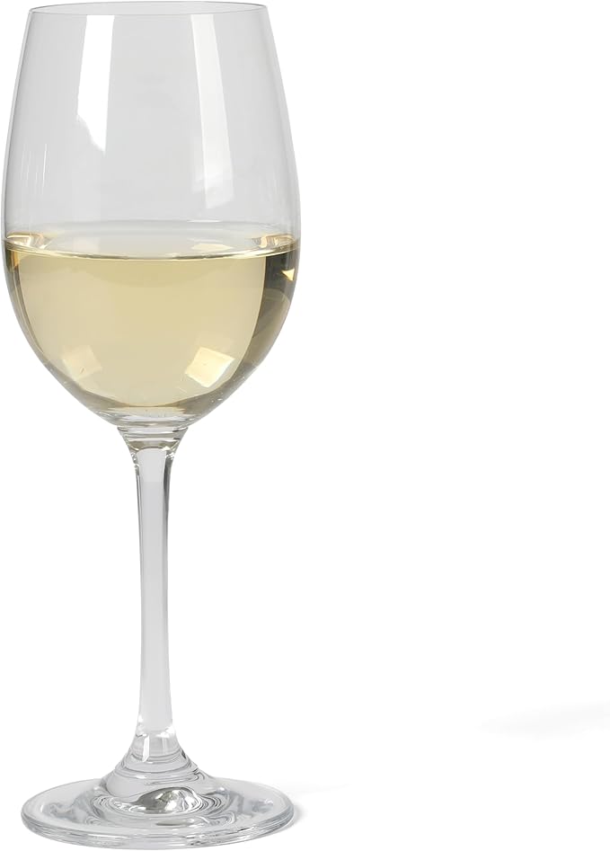 Martha Stewart Vivica 4-Pack White Wine Glass Set, 14 oz – Elegant Stemmed Wine Glasses for Entertaining, Durable Clear Glassware for Dining, Parties, or Everyday Use