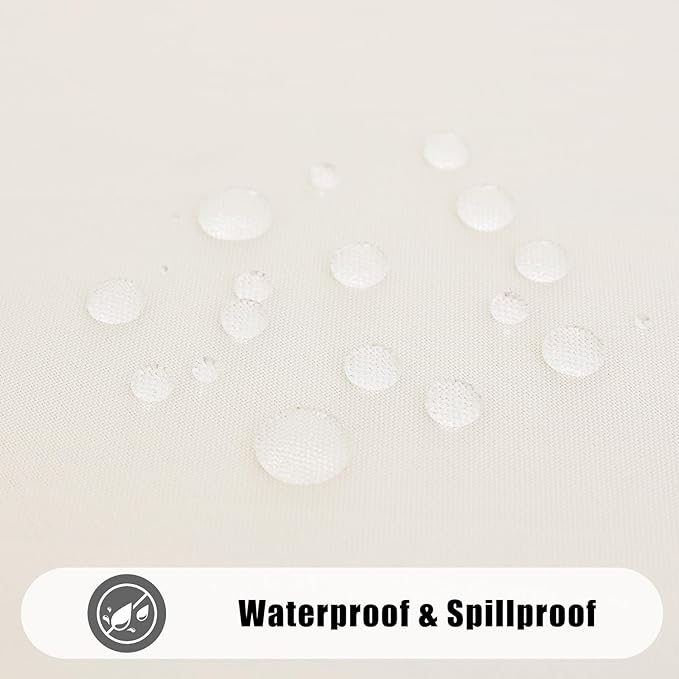 Smiry Rectangle Table Cloth, Waterproof Anti-Scratch Polyester Tablecloth, Decorative Washable Fabric Table Cover for Dining, Buffet, Parties and Outdoor, 52x70, Beige