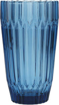 Fortessa Archie Glass Drinkware, Iced Beverage Glass (Set of 6), 15 Ounce, Cornflower Blue