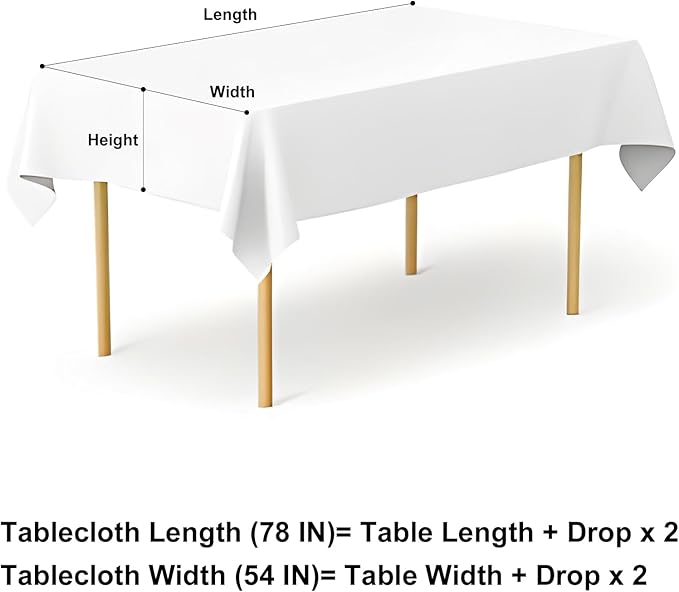 misaya Rectangle Waterproof Vinyl Table Cloth, Buffalo Flannel Backed Tablecloth, Wipeable Plastic Table Cover for Seaside, Picnic, Outdoor (54" x 78", White and Blue)