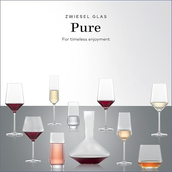 ZWIESEL GLAS Pure Stemless Bordeaux Glass (Set of 6), Red Wine Tumbler for Bordeaux, Dishwasher-Safe Machine-Made Tritan Crystal Glasses, Made in Germany (18.5 Ounce)