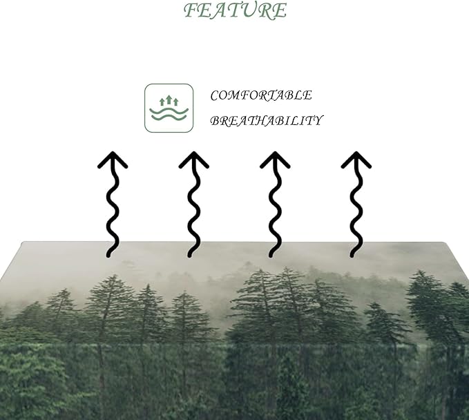 60x120 Inch Nature Scenery Rectangular Tablecloth Foggy Wild Forest Mysterious Secret Realm Table Cloth Waterproof Durable Table Cover for Home Game Room Banquet Picnic Outdoor BBQ Decor