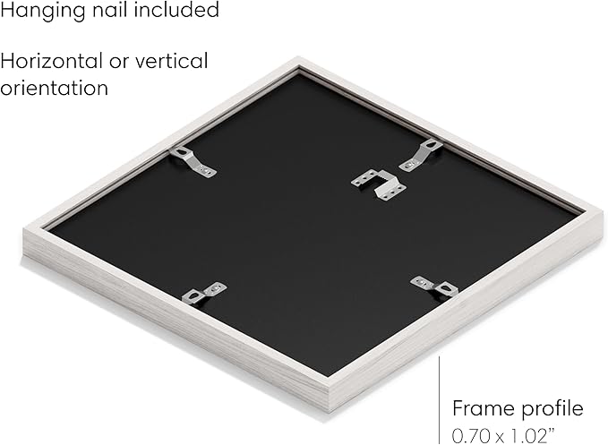 HAUS AND HUES 12x12 Picture Frame with Real Glass & White American Oak Matted to 8x8 - Oak 12x12 Frame With Mat - Includes Vertical & Horizontal Hang - Ideal for Home, Room, Office (12x12 in, White)