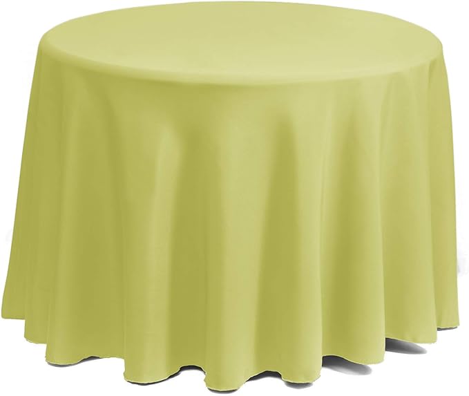 Gee Di Moda Round Tablecloth - 90 Inch Yellow Round Table Cloth for 30 to 60 Inch Round Tables - Heavy Duty Washable Fabric - for Buffet Table, Holiday Party, Dinner, Wedding & Baby Shower
