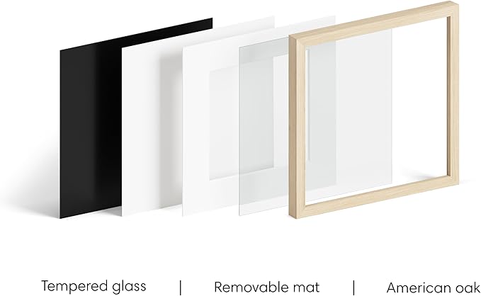 HAUS AND HUES 20x20 Picture Frame with Real Glass & Natural American Oak Matted to 16x16 - Oak 20x20 Frame With Mat - Includes Vertical & Horizontal Hang - Ideal for Home, Office (20x20 in, Natural)