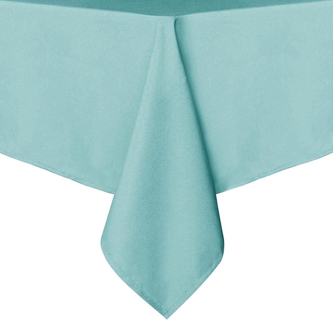 sancua Rectangle Tablecloth - 60 x 120 Inch - Stain and Wrinkle Resistant Washable Polyester Table Cloth, Decorative Fabric Table Cover for Dining Tables, Buffet Parties and Camping, Turquoise