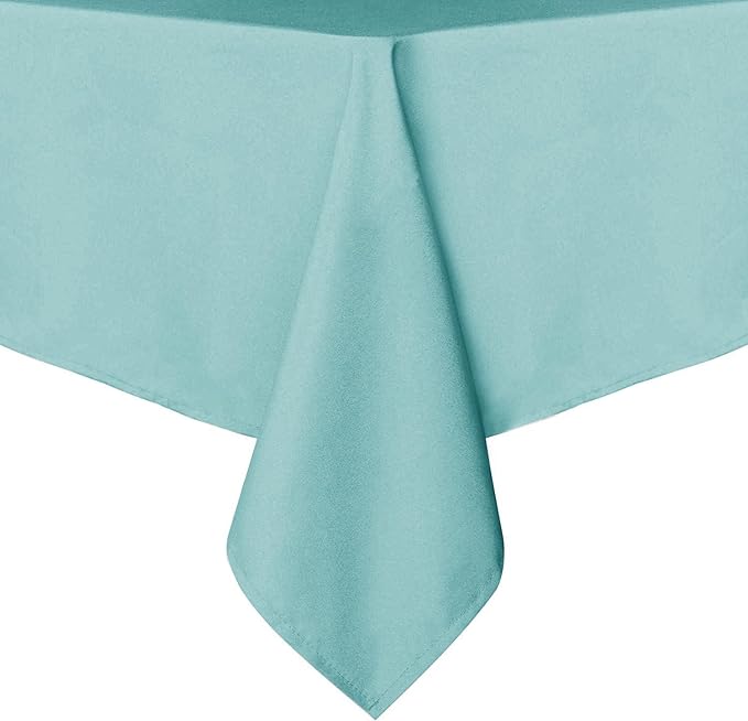 sancua Rectangle Tablecloth - 60 x 102 Inch - Stain and Wrinkle Resistant Washable Polyester Table Cloth, Decorative Fabric Table Cover for Dining Tables, Buffet Parties and Camping, Turquoise
