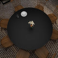 Round Table Pad, 1.8mm Thick, 41 Inch Diameter, Leather Table Cover and Protector for Dining Table Top (Black+Black)