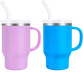 Bella's Friends Handy Mini Tumbler – Adorable 9 oz Toddler Sippy Cup, Stainless Interior & Silicone Body, Leak‑Proof, Dishwasher Safe, Gift for 1-3 Years Old Girls & Boys, 2 Pack, Lilac&Azure Blue