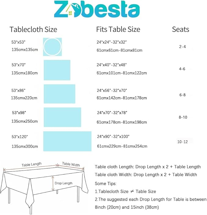 Zobesta Green Table Cloth Rectangle Table 120 x 53 Inch, Linen Tablecloth Rectangle Heavy Weight Farmhouse Soft Boho Tablecloth for Outdoor, Party, Holiday, Picnic, Dining