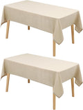 Hiasan 2 Pack Faux Linen Square Tablecloth - Wrinkle and Stain Resistant Washable Table Cloth for Kitchen Dining Room Holiday Table Cover for Party Dinner, Beige, 30 x 30 Inch
