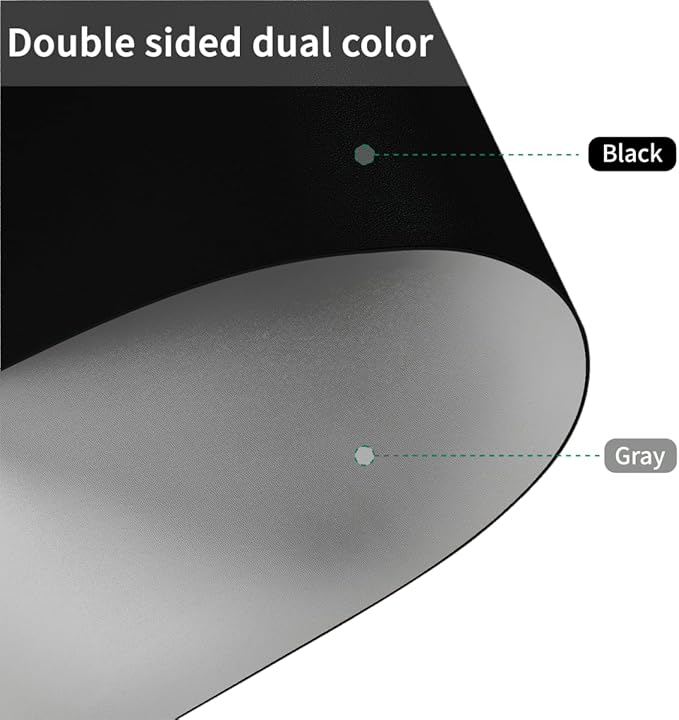 Leather Table Pad,1.8mm Thick,40x90 Inch,Dining Table Pad,Table Pads for Dining Room Table Rectangular,Table Protectors for Rectangle Tables,Dining Table Cover(Black+Gray,40x90)