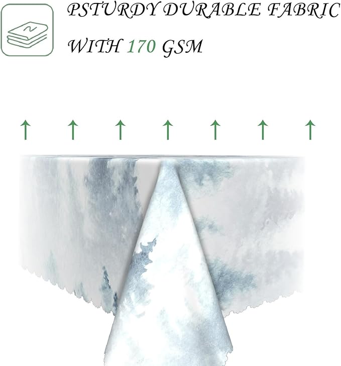 60x120 Inch Nordic Winter Nature Rectangle Tablecloth Misty Foggy Pine Trees Forest Table Cloth Waterproof Stain Resistant Table Cover for Kitchen Dining Picnic BBQ Home Holiday Party