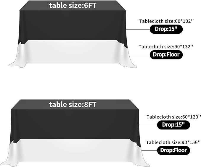 Fokitut 6 Pack Waterproof Rectangle Tablecloth, 60x120 Inch,Stain Resistant and Wrinkle Polyester Table Cloth, Fabric Table Cover for Kitchen Dining, Wedding, Party, Holiday Dinner-White