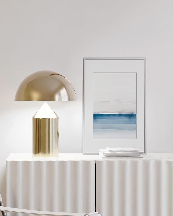 HAUS AND HUES 11x17 Picture Frame with Real Glass & Silver Premium-Grade Metal Matted to 8x12 - Aluminum 11x17 Picture Frame - Includes Hanging Kit - Ideal for Home, Office (11x17 in, Silver)