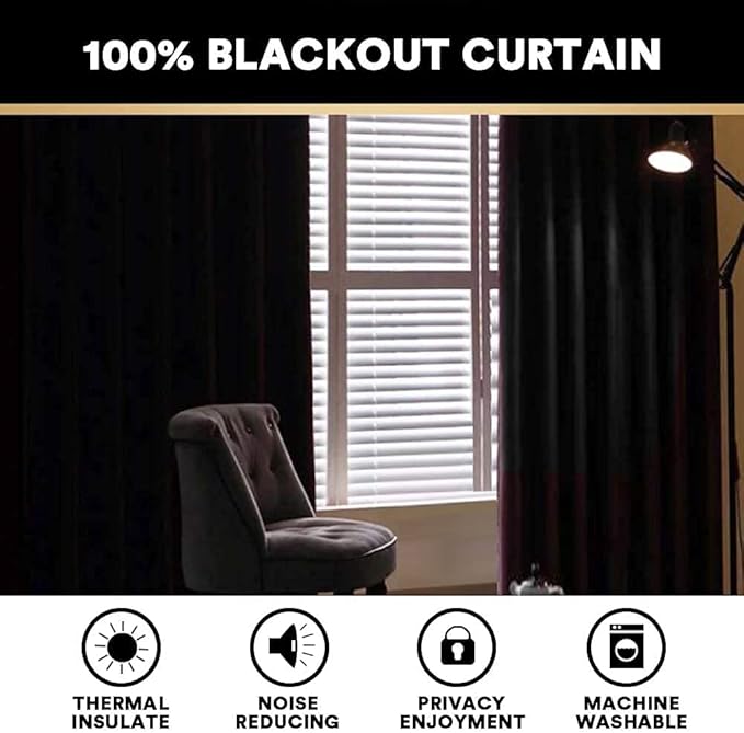 PrinceDeco 100% Blackout Curtains 108 Inches Long 2 Panels Set Full Black Out Curtain Thermal Insulated with White Liner Anti-Rust Grommet Curtains & Drapes Luxury Decor for Living Room,Washed Spice