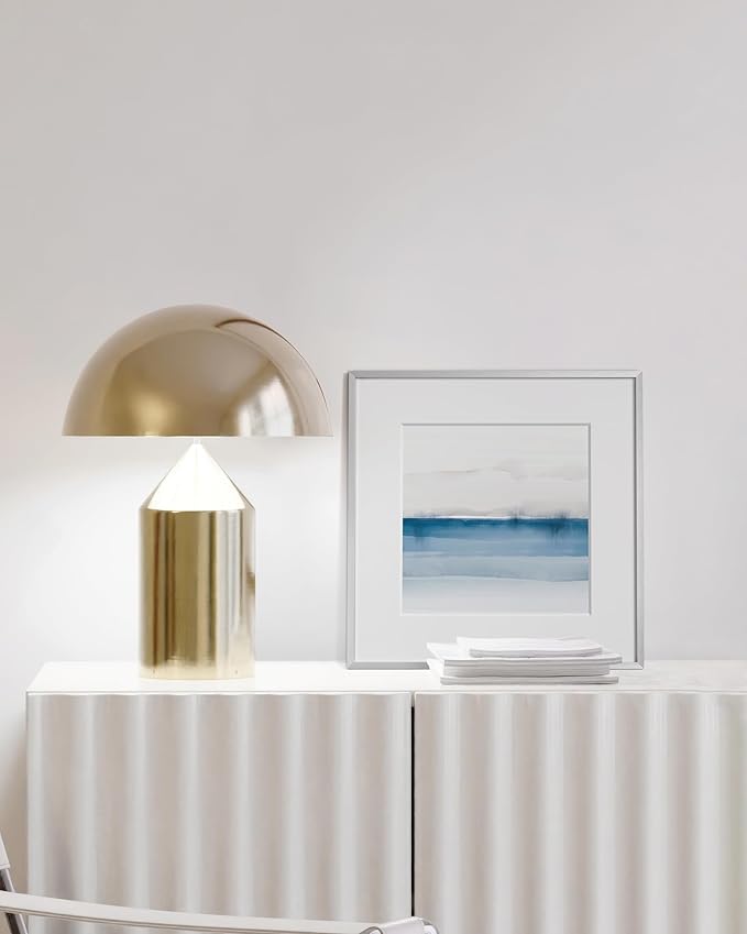 HAUS AND HUES 12x12 Picture Frame with Real Glass & Silver Premium-Grade Metal Matted to 8x8 - Aluminum 12x12 Frame - Includes Hanging Kit - Ideal for Home, Office (12x12 in, Silver)