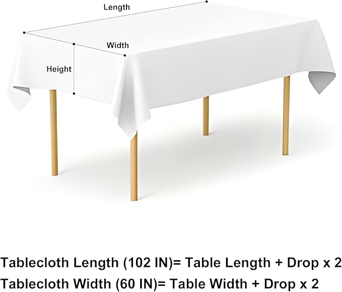 misaya Rectangle Waterproof Vinyl Table Cloth, Buffalo Flannel Backed Tablecloth, Wipeable Plastic Table Cover for Dinner, Kitchen, Outdoor (60" x 102", Grey and White)