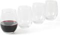 Martha Stewart Farrow 18 OZ Large Stemless 4 Pack Multipurpose Wine Glasses Set for Red or White Wine