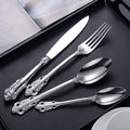 Silverware Set for 10 Durable 18/10 Stainless Steel Flatware Set Palace Style Modern Cutlery Utensils Set 40 Piece Include Knives Forks and Spoons Tableware Set for Home Kitchen Restaurant