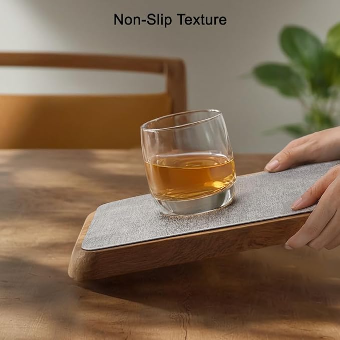 Myir JUN Reversible Vinyl Placemats Set of 4, Faux Leather Place Mats Dual Sided Waterproof Wipeable, Heat-Resistant Table Mats for Kitchen Dining Indoor Outdoor (12" x 17", Light Gray Cream-White)