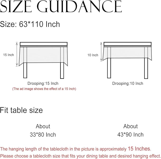 ISAENNE Designer Off White Linen Extra Long Rectangle Tablecloth,Floral Elegant Table Cloth,Stain Resistant Vintage Decor Tablecloths for Dining Thanksgiving Kitchen Party,63"*110"-Serenity G