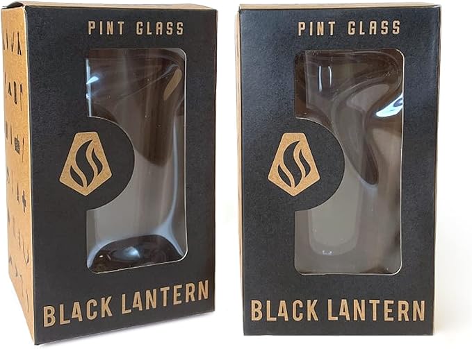 Black Lantern Pint Glass Wild and Nature Forest Animal Beer Glass - 16oz. Drinking Glass