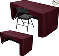 Nasitos 2 Pack 6' Fitted Tablecloth Burgundy Trade Show Table Cloth-Open Back Valentines Tablecloth Washable and Wrinkle Resistant Rectangular Trade Show Table Cover for Parties, Banquet, Baby Shower