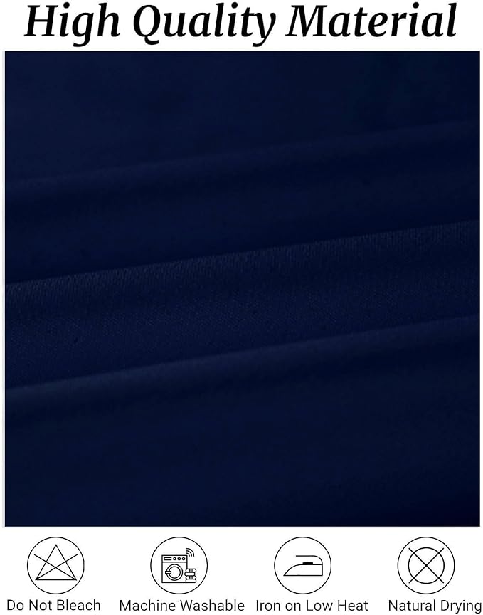 Fokitut 6 Pack Rectangle Tablecloth, 60x120 Inch, Stain Resistant and Wrinkle Polyester Table Cloth, Fabric Table Cover for Kitchen Dining, Wedding, Party, Holiday Dinner-Navy