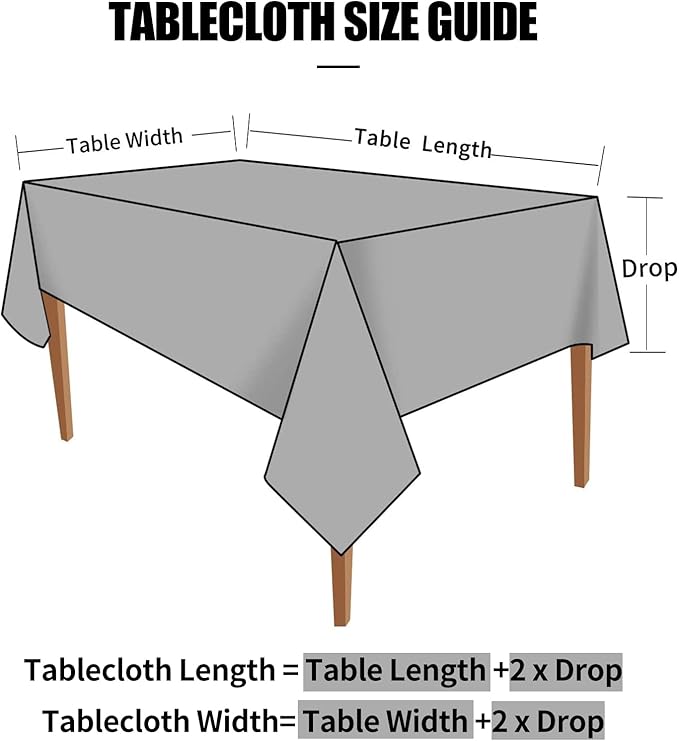 Smiry Rectangle Table Cloth, Waterproof Heavy Duty Vinyl Tablecloths, Wipeable Washable Table Cover for Kitchen and Dining Room (Grey, 54" X 78")