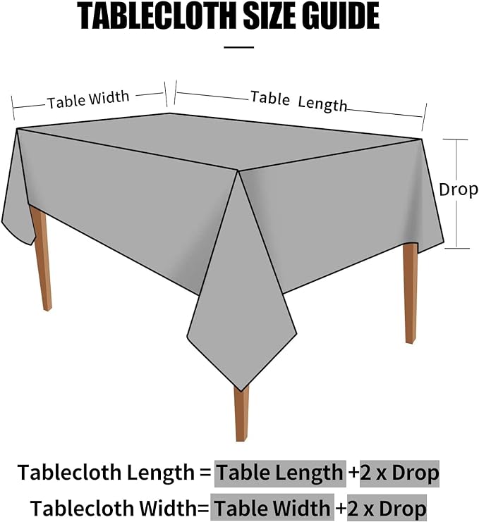 Smiry Rectangle Table Cloth, Waterproof Heavy Duty Vinyl Tablecloths, Wipeable Washable Table Cover for Kitchen and Dining Room (Black, 60" X 102")