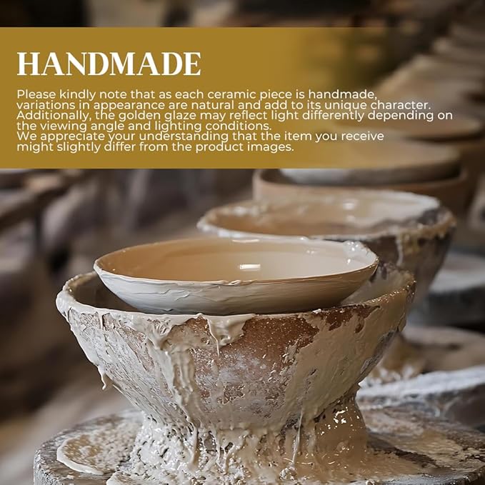 10.4 Inch Ceramic Serving Bowl, Lotus Leaf Wave Edge with Gradual Star Pattern, Handmade Reinforced Porcelain Pasta Bowl, Dishwasher Safe Tableware
