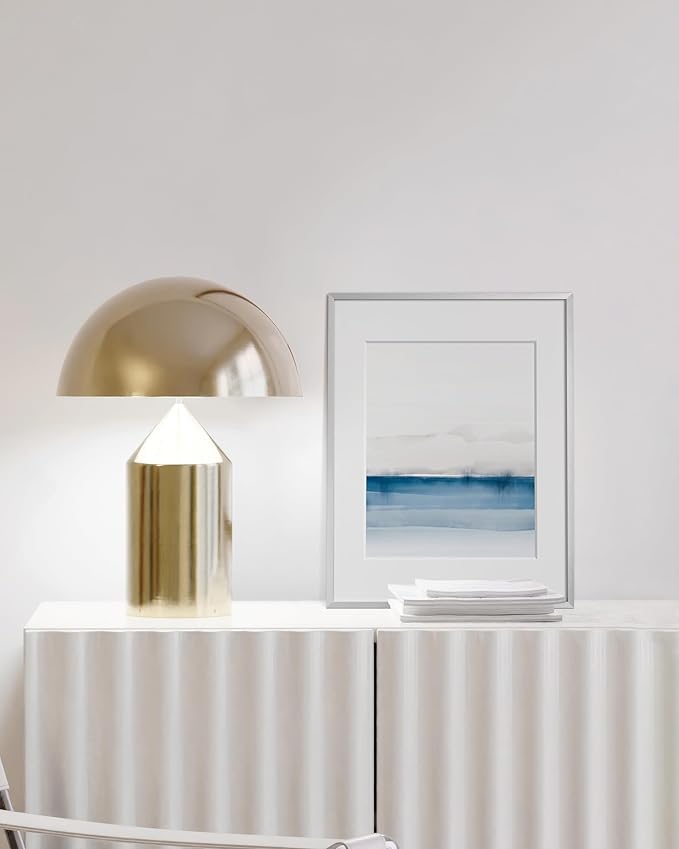 HAUS AND HUES 11x14 Picture Frame with Real Glass & Silver Premium-Grade Metal Matted to 8x10 - Aluminum 11x14 Picture Frame - Includes Hanging Kit - Ideal for Home, Office (11x14 in, Silver)