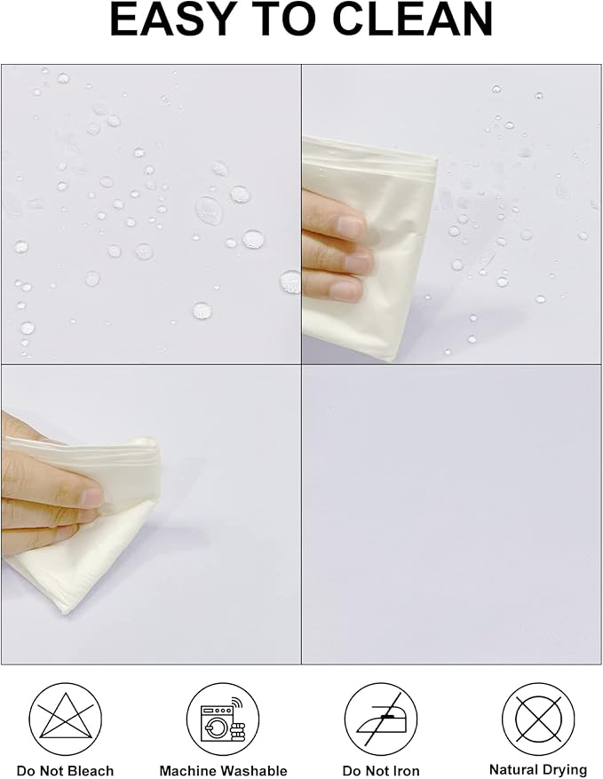 Fokitut 6 Pack Waterproof Round Tablecloth, 90 Inch, Stain Resistant and Wrinkle Polyester Table Cloth, Fabric Table Cover for Kitchen Dining, Wedding, Party, Holiday Dinner-White