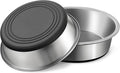 Stainless Steel Dog Bowls Set of 2, Anti Rust Metal & Non Slip Rubber Base, Heavy Duty Large Feeding Dishes, Food Grade BPA Free, Food and Water Bowl for Meduim Dogs (64oz, 8cup)
