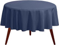 Gee Di Moda Round Tablecloth - 132 Inch Navy Blue Round Table Cloth for 72 to 96 Inch Round Tables - Heavy Duty Washable Fabric - for Buffet Table, Holiday Party, Dinner, Wedding & Baby Shower