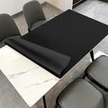 Leather Table Mat - 36x78 Inch Waterproof Easy to Clean Can Conceal Flaws Protector The Table Top from Scratches Used for Dining (Black+Black 36x78)