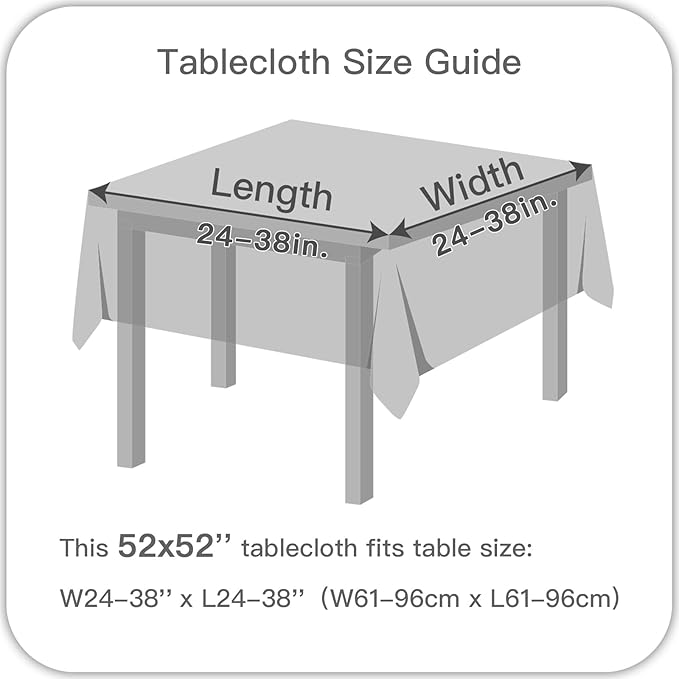 maxmill Square Tablecloth Weaved Texture Stain Resistant Waterproof Wrinkle Resistant Soft Table Cloth, Christmas Dinner Fabric Decoration for Dining Room Holiday Party, 52 x 52 Inch, Hunter Green