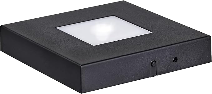 EUSTUMA LED Light Base Square Display Stand In A Variety of Colors,Lighted Up Stand Color Changing LED for 3D Glass Crystal Art,Holiday Party Decoration. (black, Large)