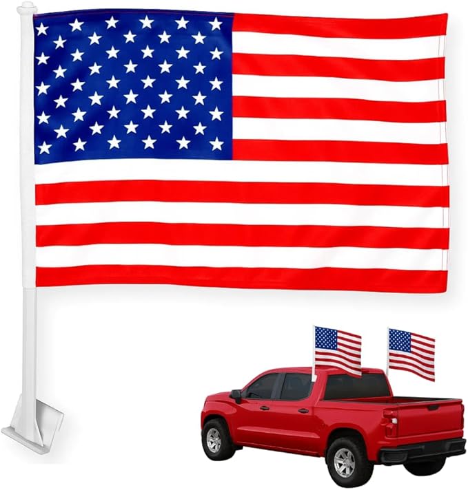 Custom Car Flag by DreamController - Personalized Flag with Your Photo, Text or Logo – Durable, Fade-Resistant, Weatherproof Window Flag for Cars, Parades, Sports & Outdoor Events - 12x17