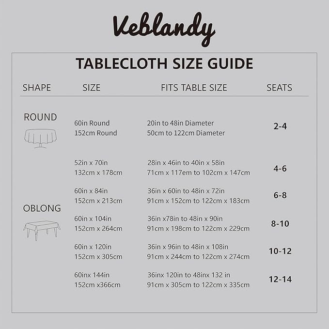 Tablecloth Linen Textured Waterproof & Stain Resistant Table Cloth Wrinkle Free Decorative Fabric Farmhouse Table Cover for Dining/Party/Buffet/Wedding, 60 x 60 Inch, Black