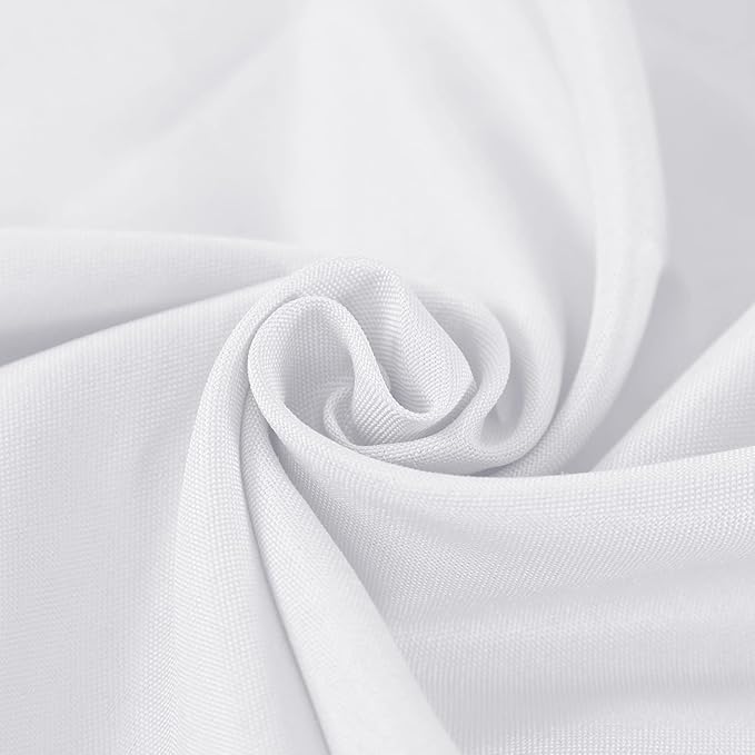 Fokitut 6 Pack Round Tablecloth, 120 Inch, Stain Resistant and Wrinkle Polyester Table Cloth, Fabric Table Cover for Kitchen Dining, Wedding, Party, Holiday Dinner-White