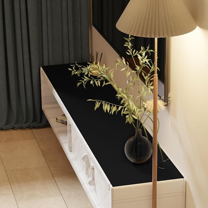 Dresser Cover Top for Bedroom - 17x48 Inch Waterproof Easy to Clean Can Conceal Flaws Protector The Table Top from Scratches Used for Coffee Table Dresser(Black+Black 17x48)