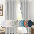 PrinceDeco 100% Blackout Curtains 108 Inches Long 2 Panels Set Burlap Vintage Open Linen Weave Flax Thermal Curtains with White Liner Soundproof Window Treatment Drapes for Nursery, Glacier Grey
