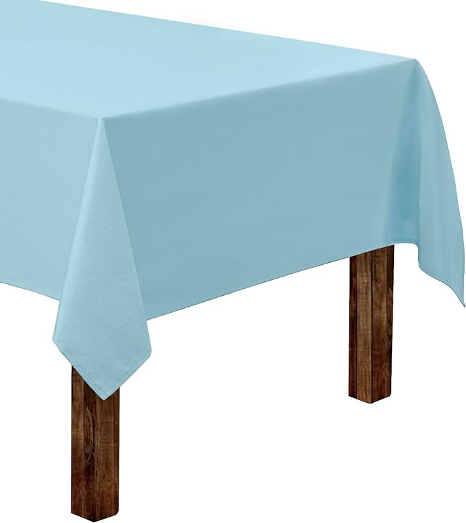Gee Di Moda Rectangle Tablecloth - 60 x 84 Inch Baby Blue Table Cloth for 5 Foot Rectangle Tables - Heavy Duty Washable Fabric - for Holiday Party, Dinner, Weddings, Baby Shower & Events