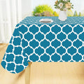 Smiry Square Tablecloth, Waterproof Vinyl Tablecloths with Flannel Backing for Square Tables, Wipeable Spillproof Plastic Tablecloth for Dining, Camping, Indoor and Outdoor (60"x60", Teal)